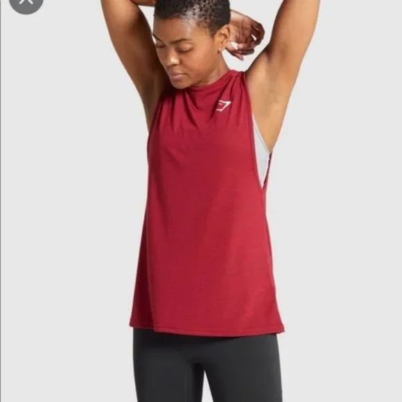 Gymshark Tops Gymshark Trainingdrop Arm Womens Burgundy Tank